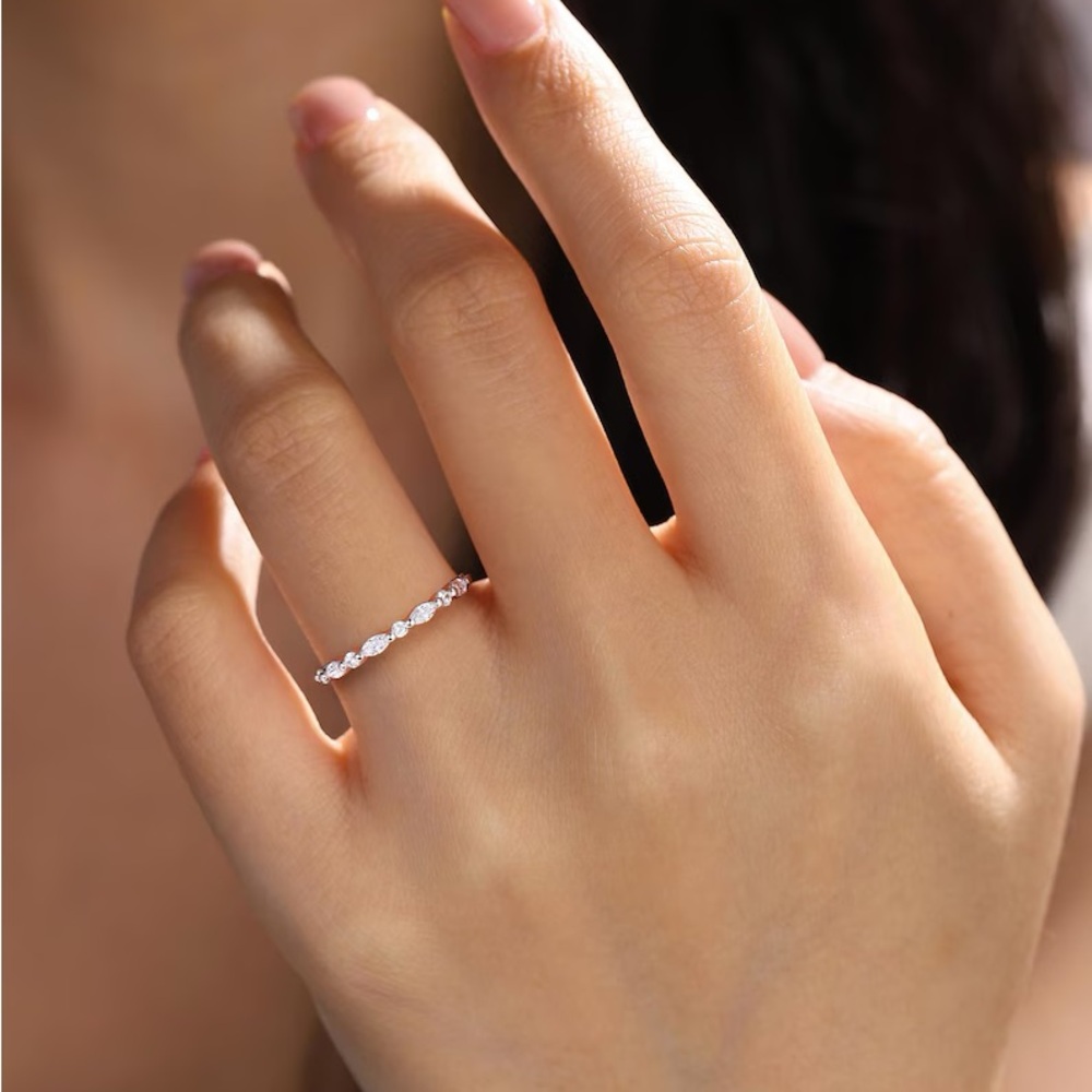 14k Rose Gold Moissanite Ring/ Wedding Band